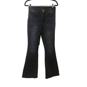 YMI Womens Flared Jeans Size 7 Cotton Blend Dark Wash Denim Made In USA